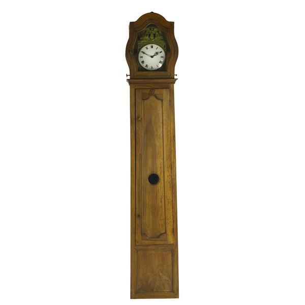 Appraisal: Country French grandfather clock th C In walnut case with