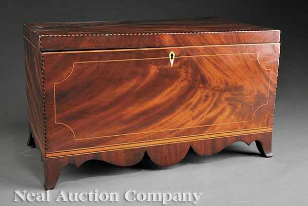 Appraisal: An American Federal Inlaid Mahogany Document Box th c flame