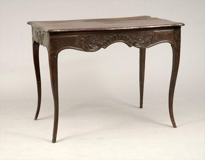 Appraisal: R gence Carved Oak Single-Drawer Side Table x x in