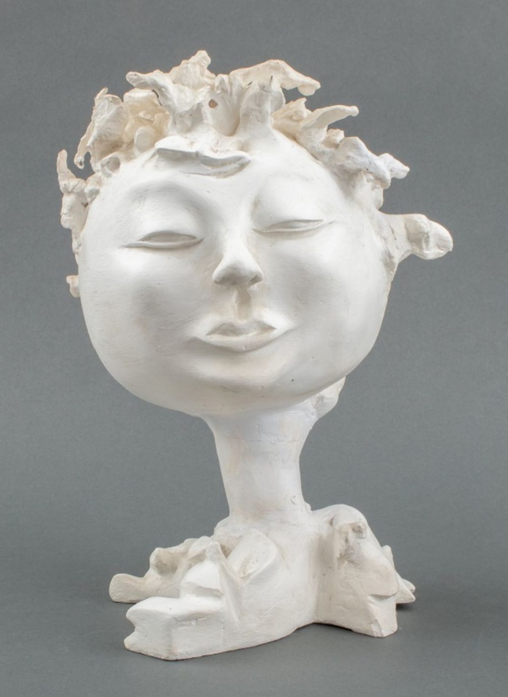 Appraisal: NORMAN CARTON 'HEAD IN HAND' PLASTER SCULPTURE Norman Carton Ukrainian