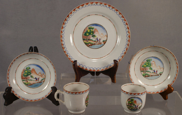 Appraisal: pcs Chinese Export plate cups saucers plate - d European