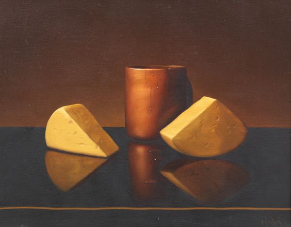 Appraisal: ALFRED JACKSON AMERICAN - x Still life with cheese wedges