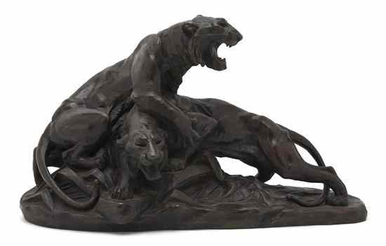 Appraisal: A French Bronze Animaliere Group Edouard Drouot French - cast