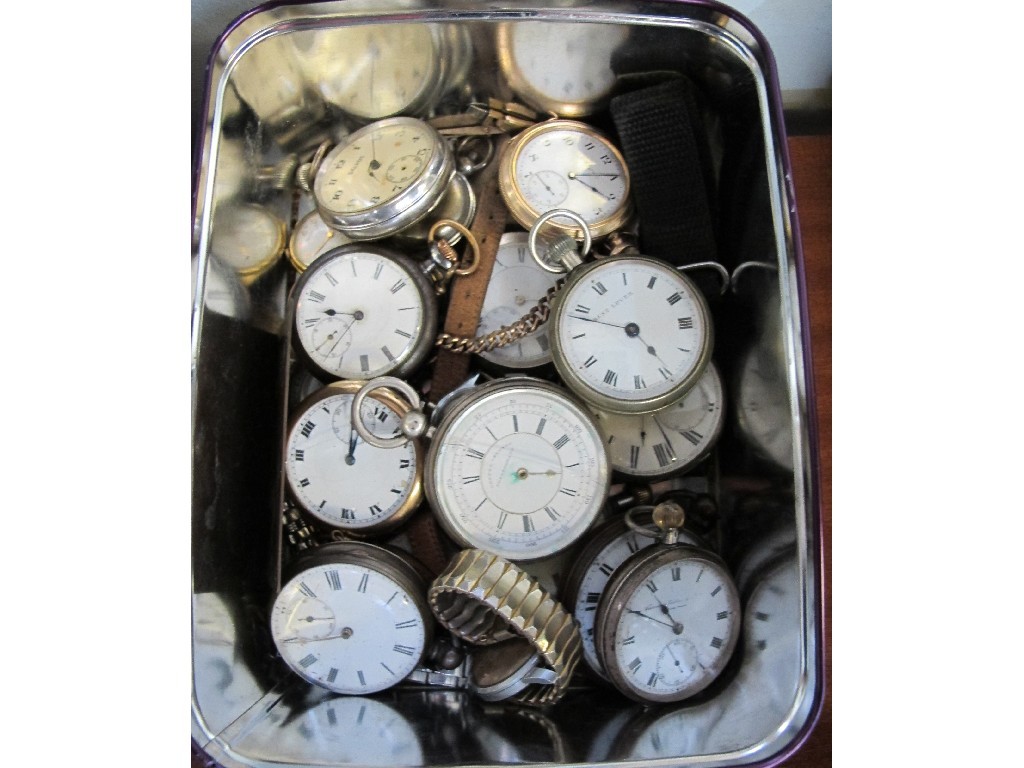 Appraisal: Box of assorted pocket watches and wristwatches