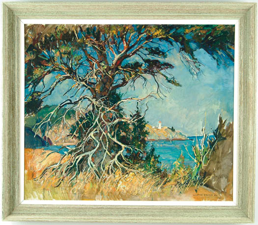 Appraisal: WILLIAM LESTER STEVENS American - MAINE COAST WITH LIGHTHOUSE Oil