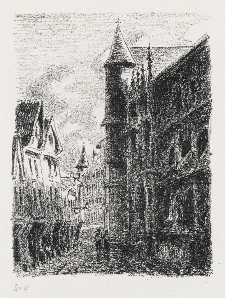 Appraisal: CAMILLE PISSARRO Rue Saint-Romain Rouen e planche Lithograph printed in