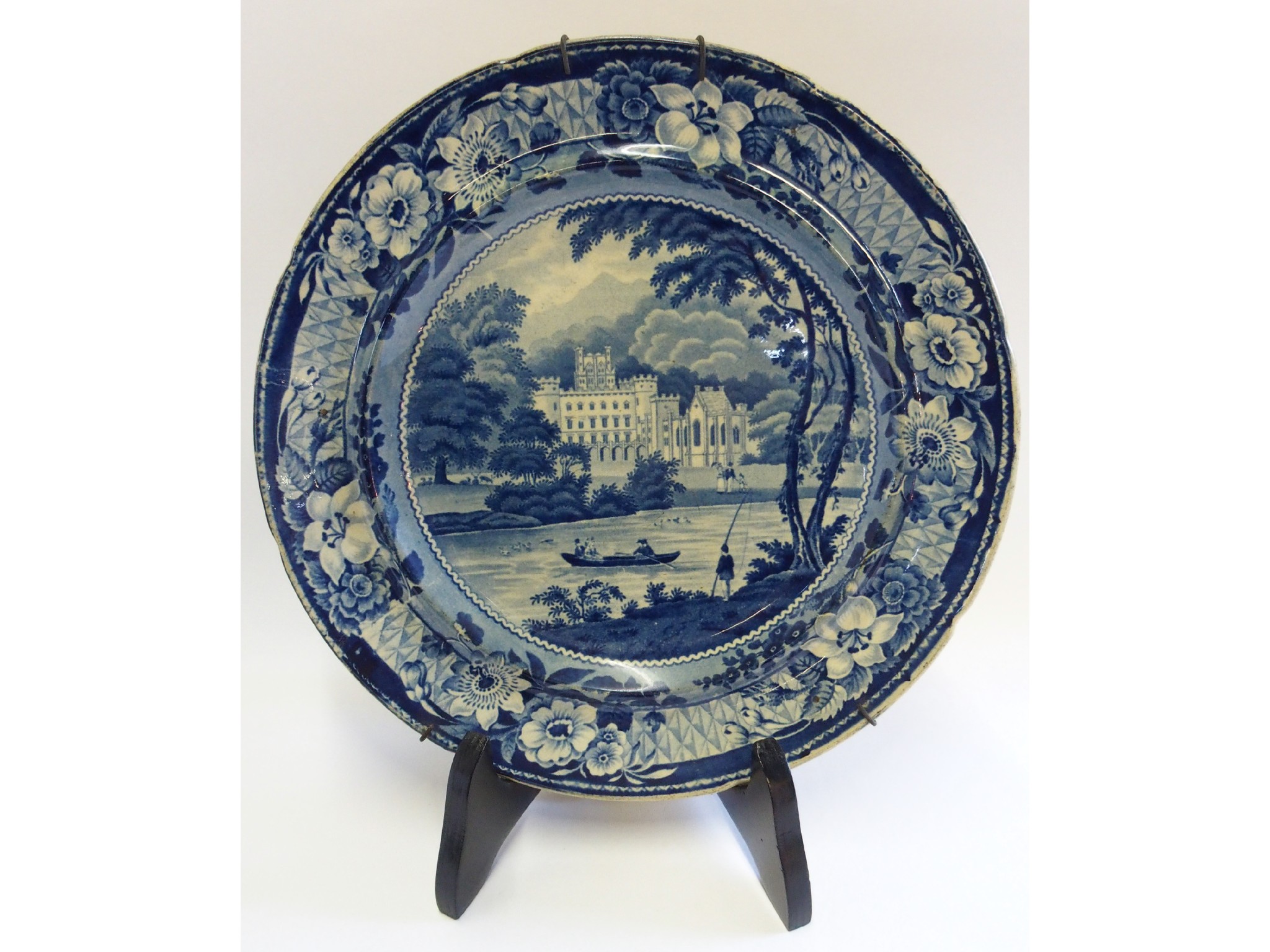 Appraisal: Scottish pottery blue and white plate marked John Geddes Verreville