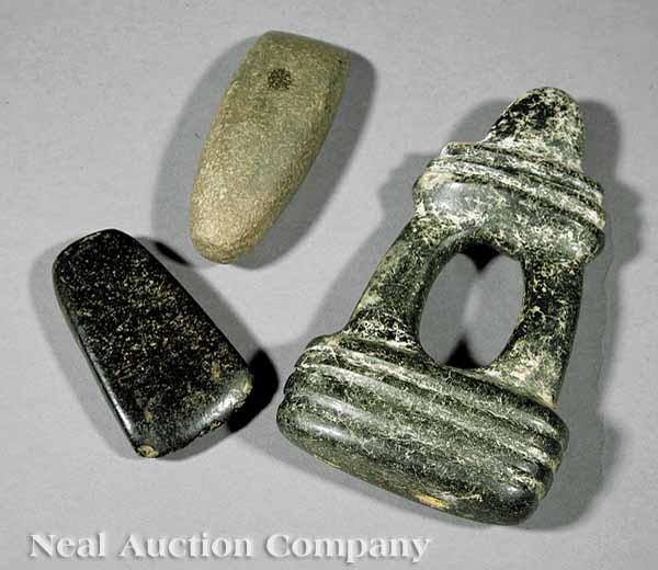 Appraisal: A Group of Three Mezcala Stone Objects c B C