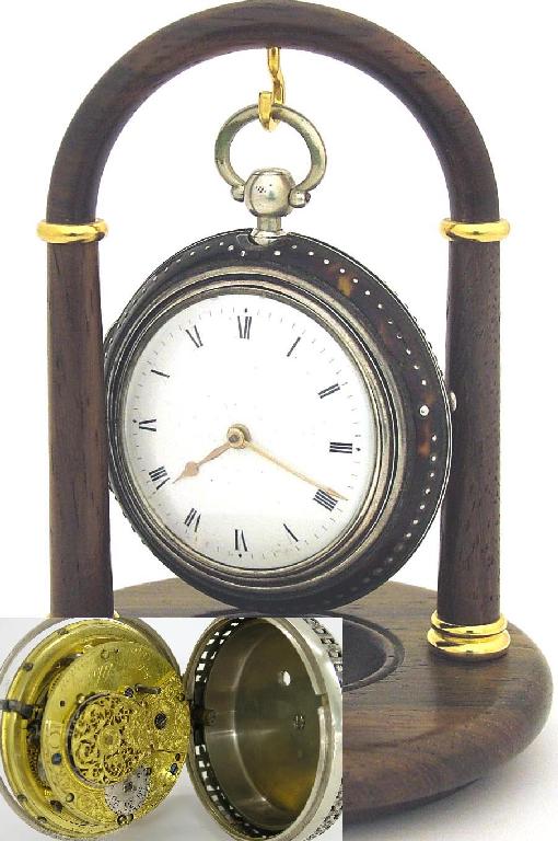 Appraisal: George III silver triple cased fusee verge repeating pocket watch