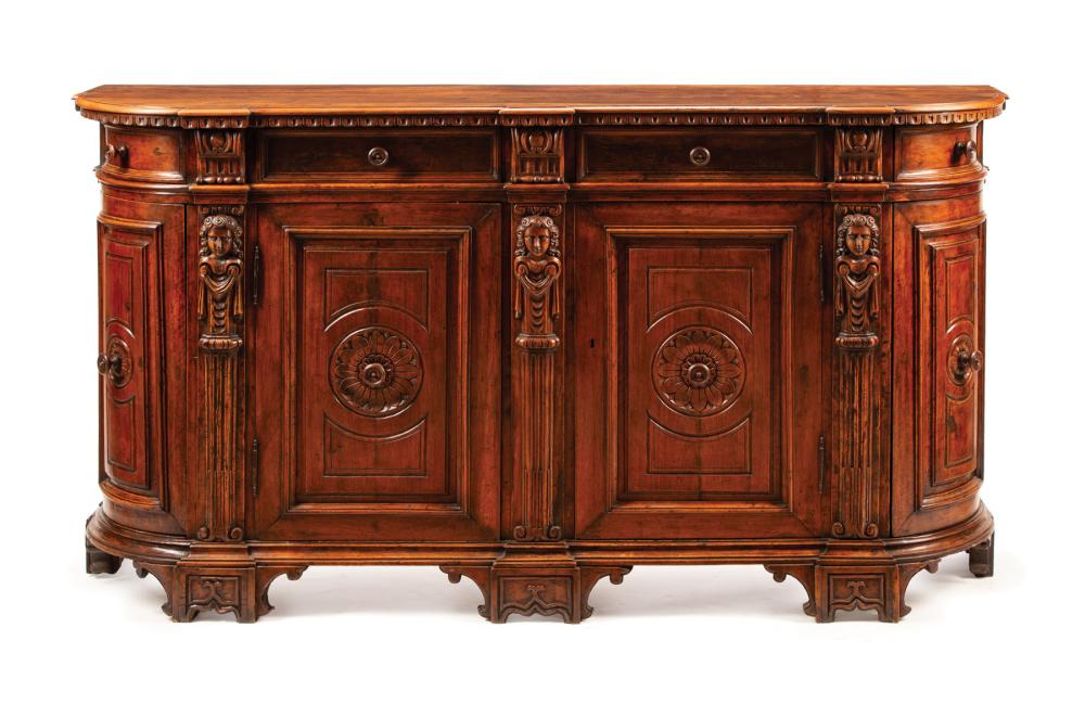 Appraisal: Italian Renaissance Carved Walnut Buffet Bas late th early th