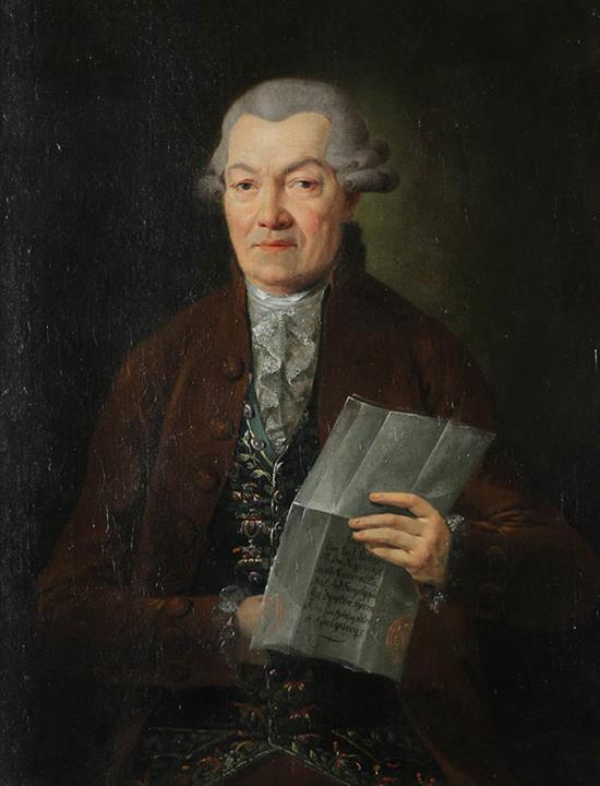 Appraisal: Prussian School th Century Portrait of a Gentleman Holding a