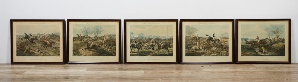 Appraisal: After Henry Alken British - Fore's Steeple Chase scenes Lithographs