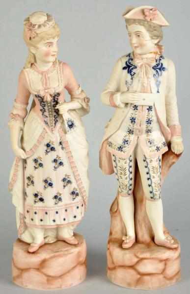 Appraisal: Pair of Porcelain Statues in Victorian Style Includes one man