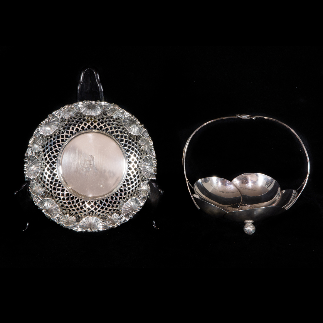 Appraisal: TWO ART NOUVEAU SILVER BOWLS THE FIRST A THOMAS G