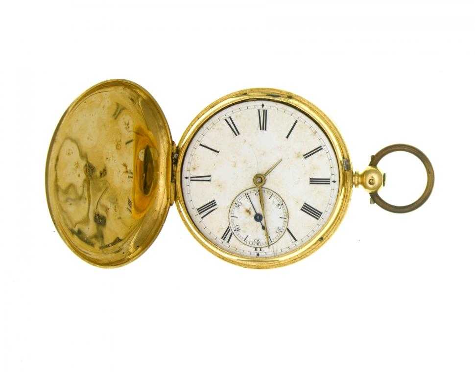 Appraisal: AN CT GOLD HUNTING CASED LEVER WATCH with enamel dial