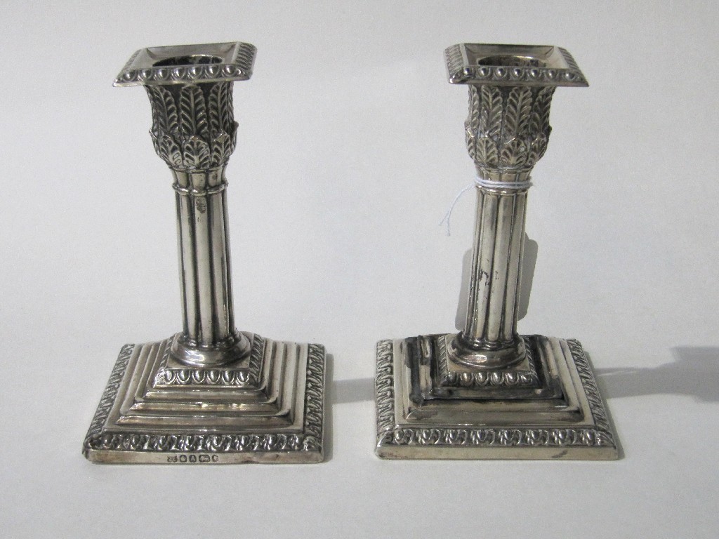 Appraisal: Pair of Victorian silver candl