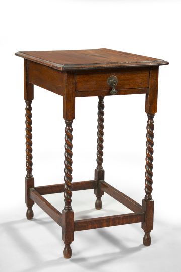 Appraisal: English Oak Side Table early th century the rectangular top