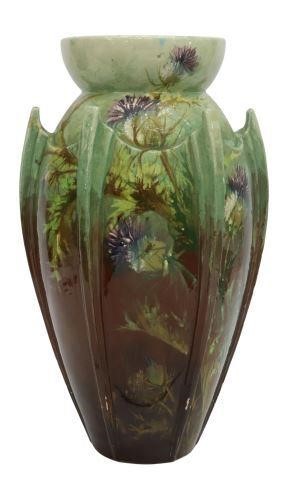 Appraisal: French tin glazed earthenware vase J Massier Fils Jerome Massier