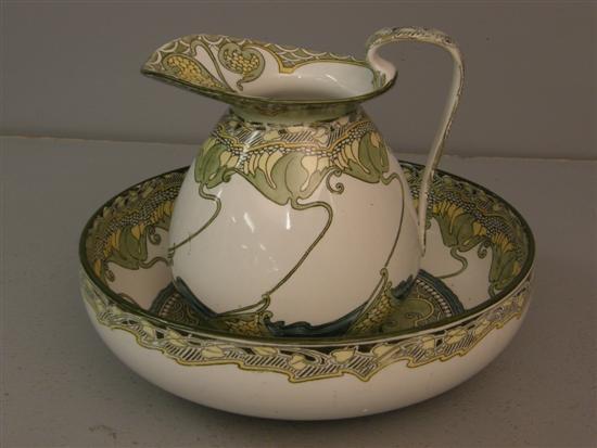 Appraisal: Doulton Burslem 'Kelmscot' pattern wash bowl and jug with transfer