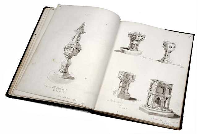 Appraisal: WILCOX Jas Fonts An Album of pen and wash sketches