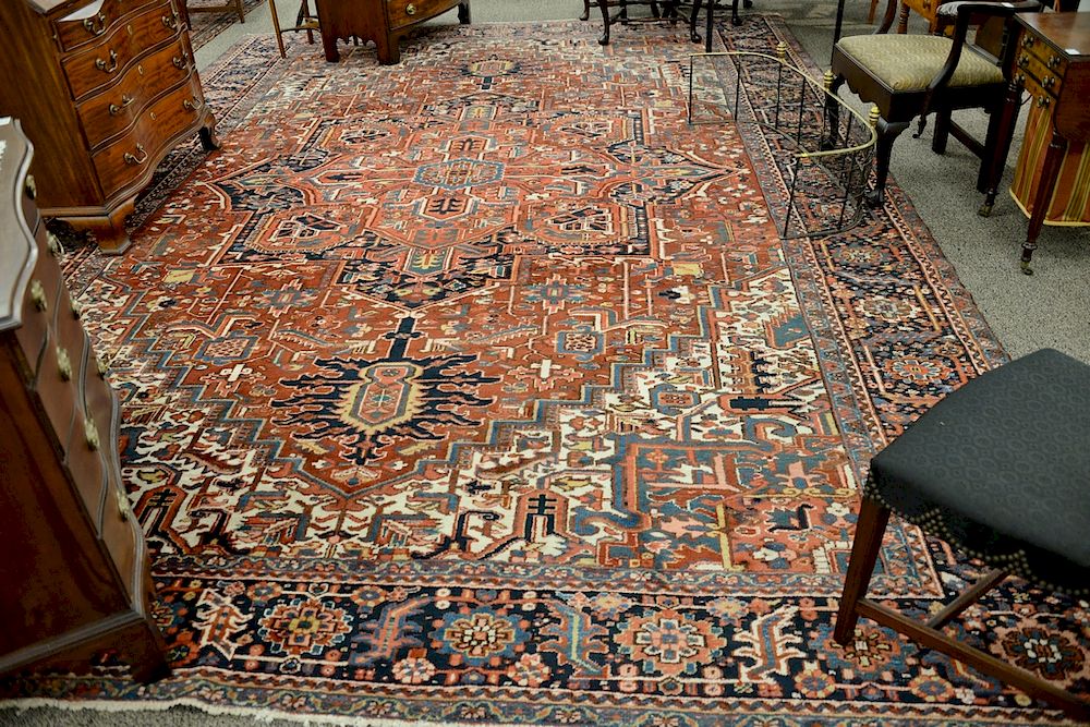 Appraisal: Heriz Oriental carpet ' x ' Heriz Oriental carpet '