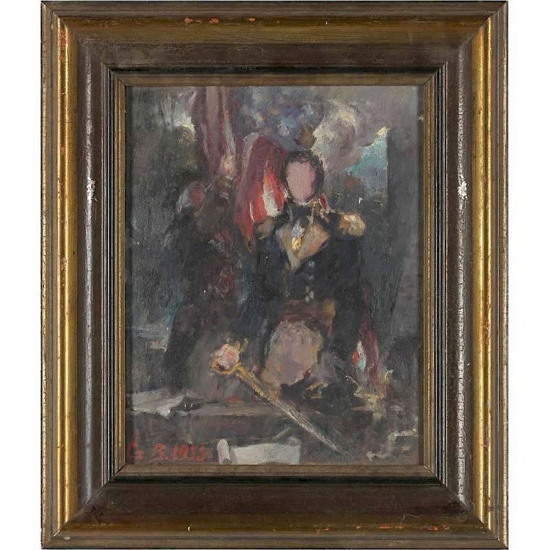 Appraisal: Jan Czedekowski Austrian - Portrait Study oil on Masonite signed