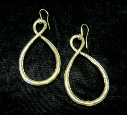 Appraisal: karat yellow gold twisted hoop earrings IppolitaHollow gold