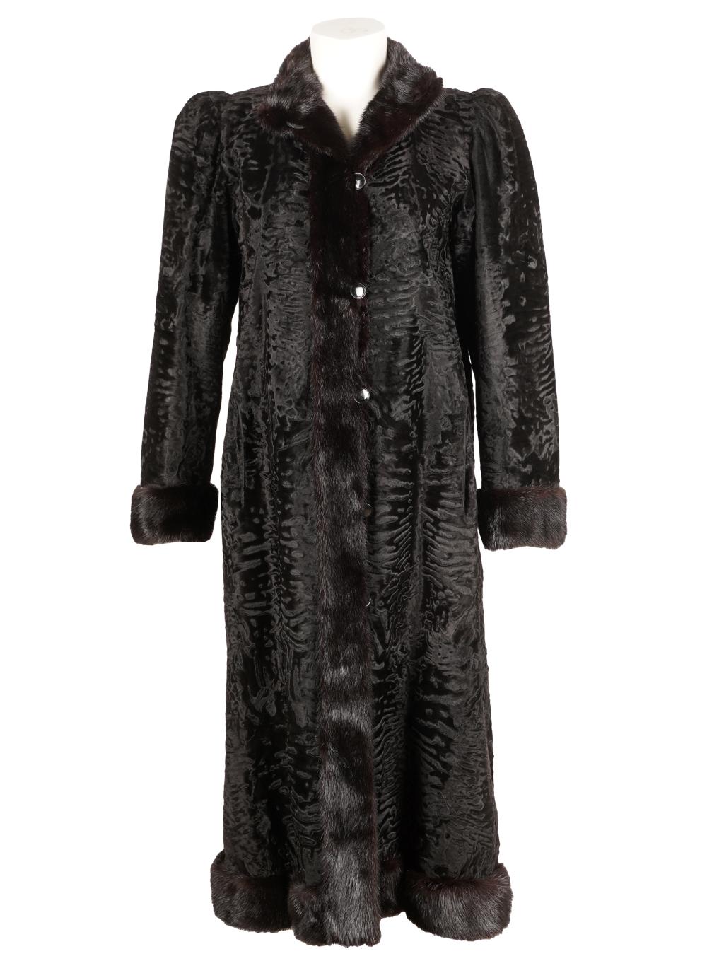 Appraisal: YVES ST LAURENT BLACK FUR COATAlexandre New York label YSL