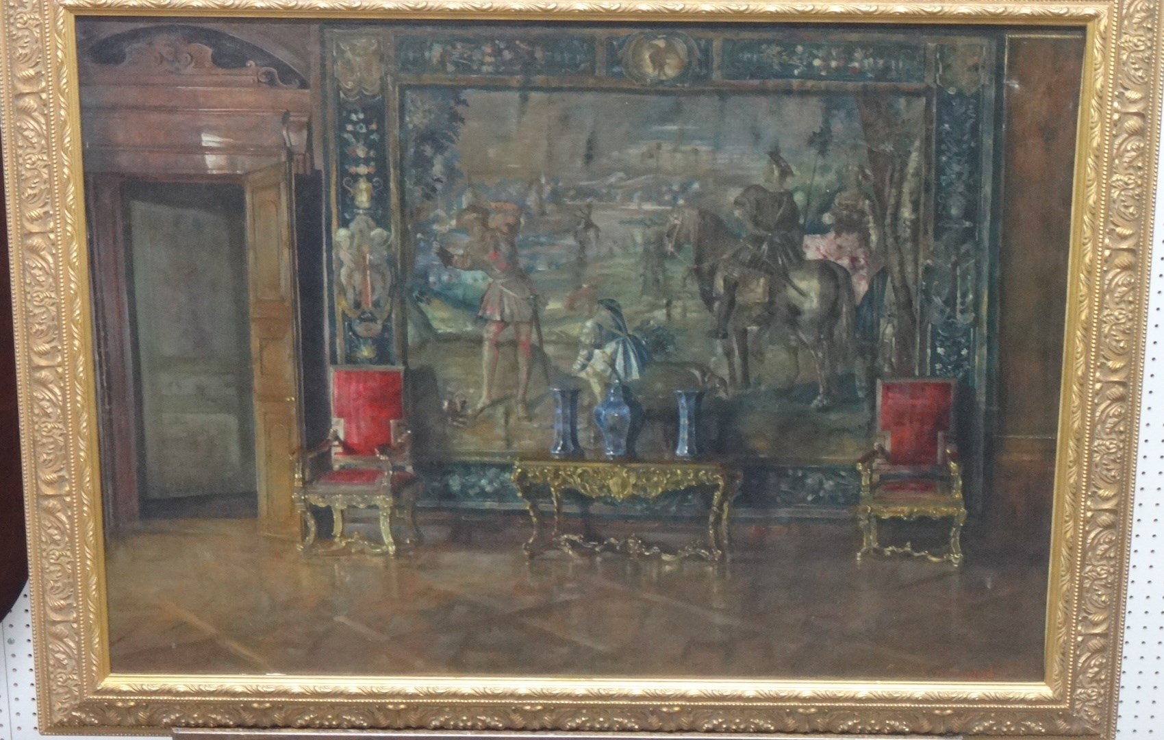 Appraisal: Robert Alexander Hillingford - An opulent interior oil on canvas