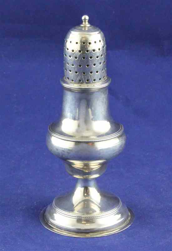 Appraisal: A George III silver caster by Hester Bateman of baluster