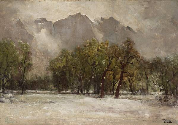 Appraisal: Thomas Hill - The Falls in Winter signed 'T Hill'