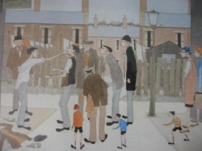 Appraisal: GEOFFREY WOLSEY BIRKS - Street Scene with Traffic reproduction in