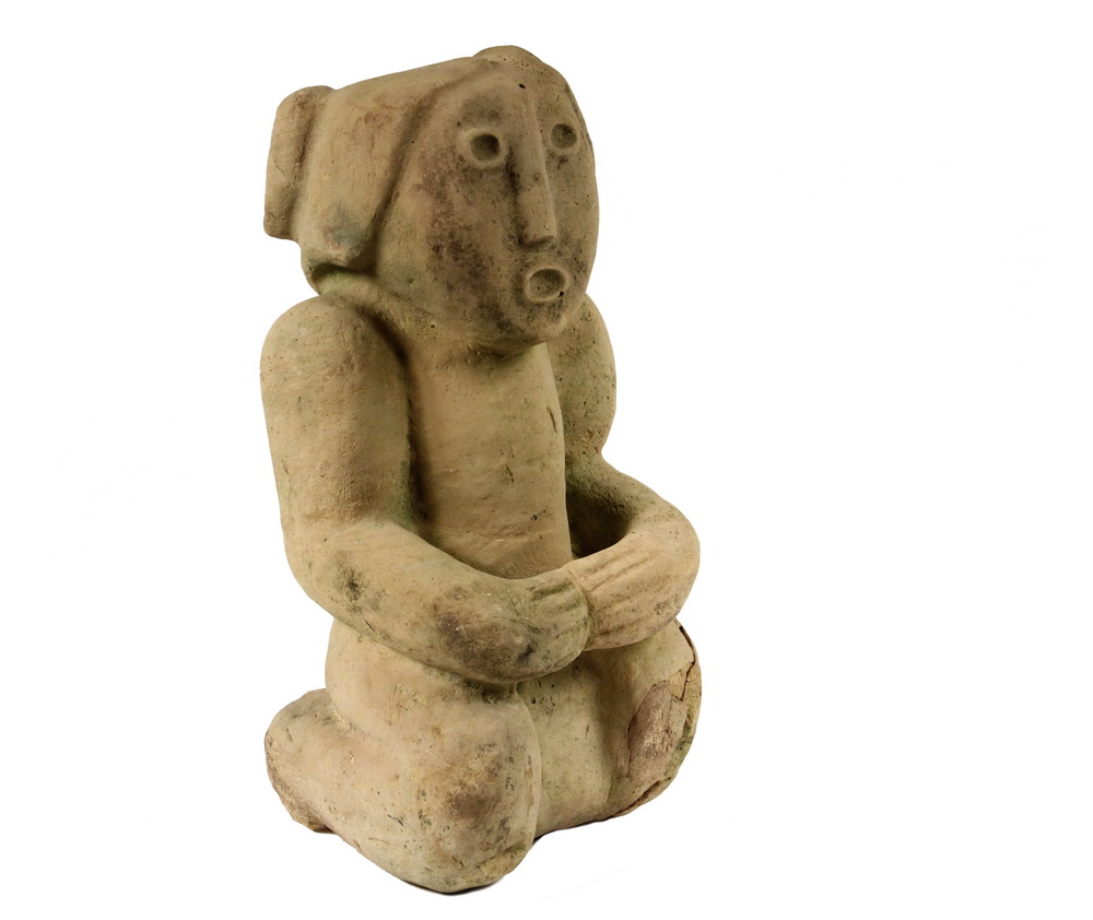 Appraisal: PRE-COLUMBIAN SANDSTONE FIGURE - Mississippi Mound Building Culture depicting a