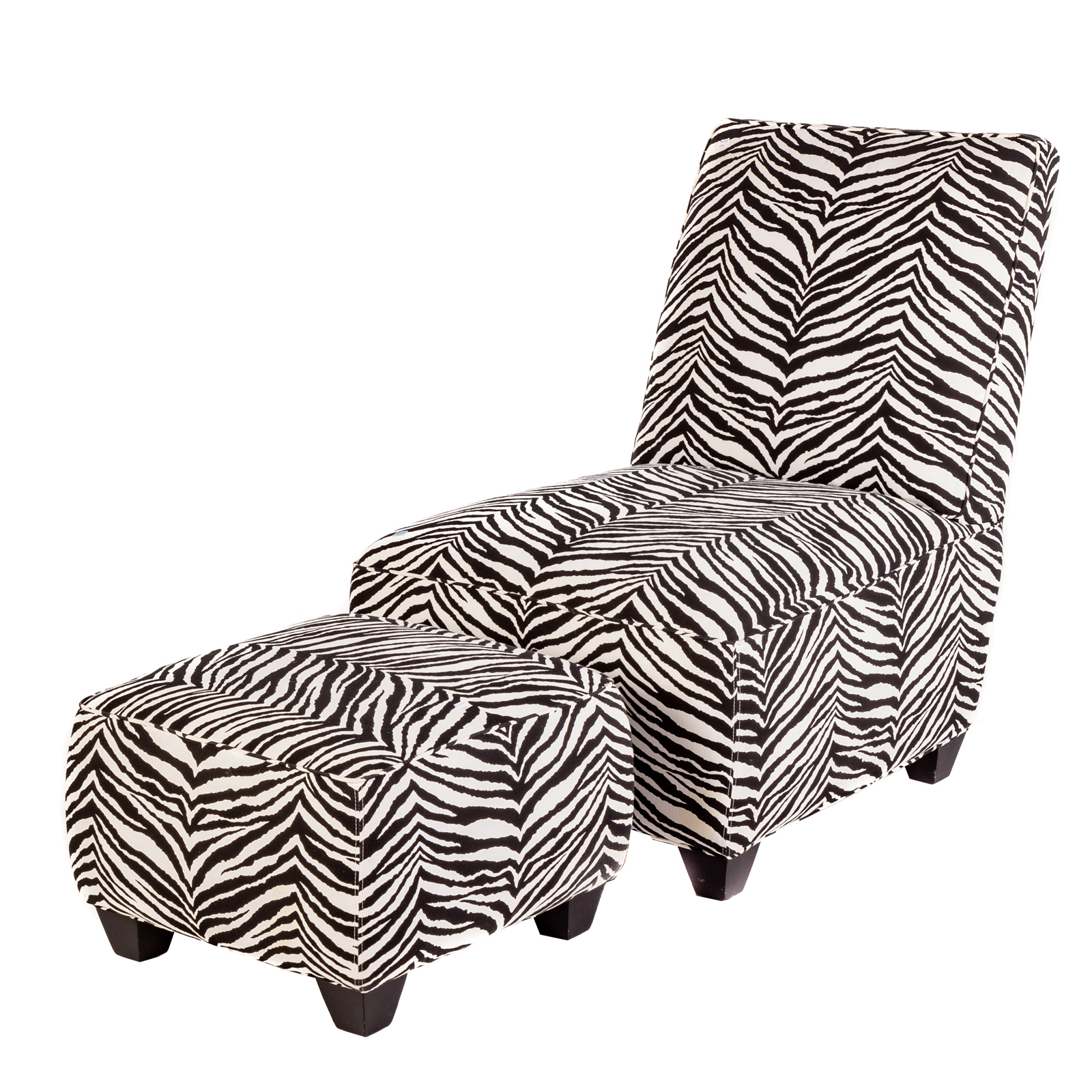 Appraisal: LEE INDUSTRIES ZEBRA PRINT CHAIR OTTOMAN Chair measures in H