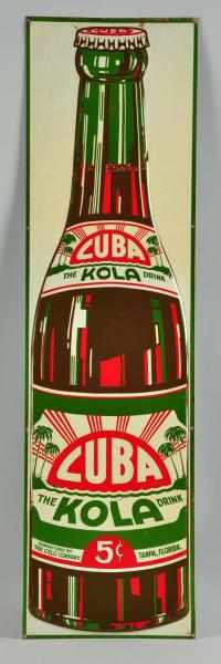 Appraisal: Embossed Tin Cuba Kola Bottle Sign Description Circa s Only