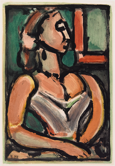 Appraisal: GEORGES ROUAULT Femme Fi re Color aquatint x mm x