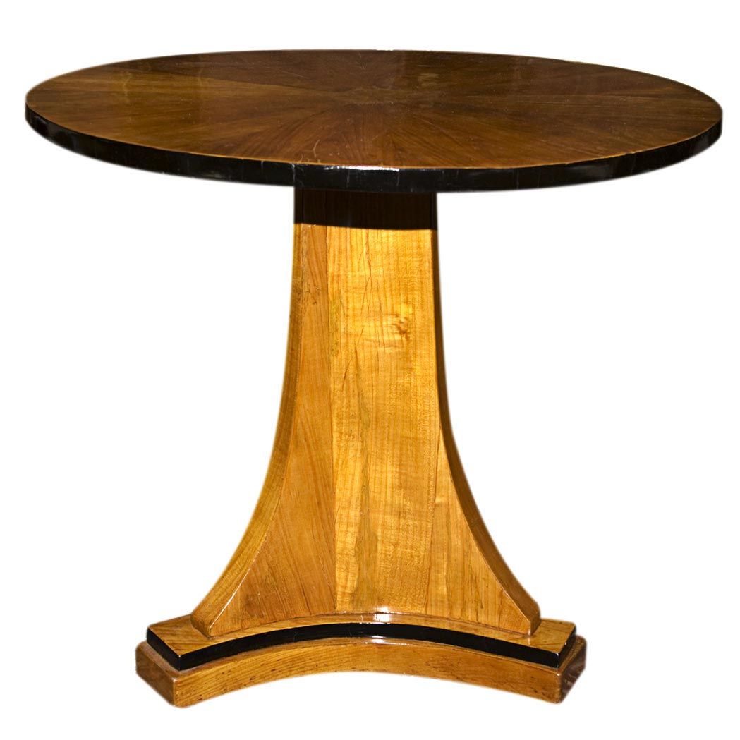 Appraisal: Biedermeier Part Ebonized Birch Center Table Second quarter of the