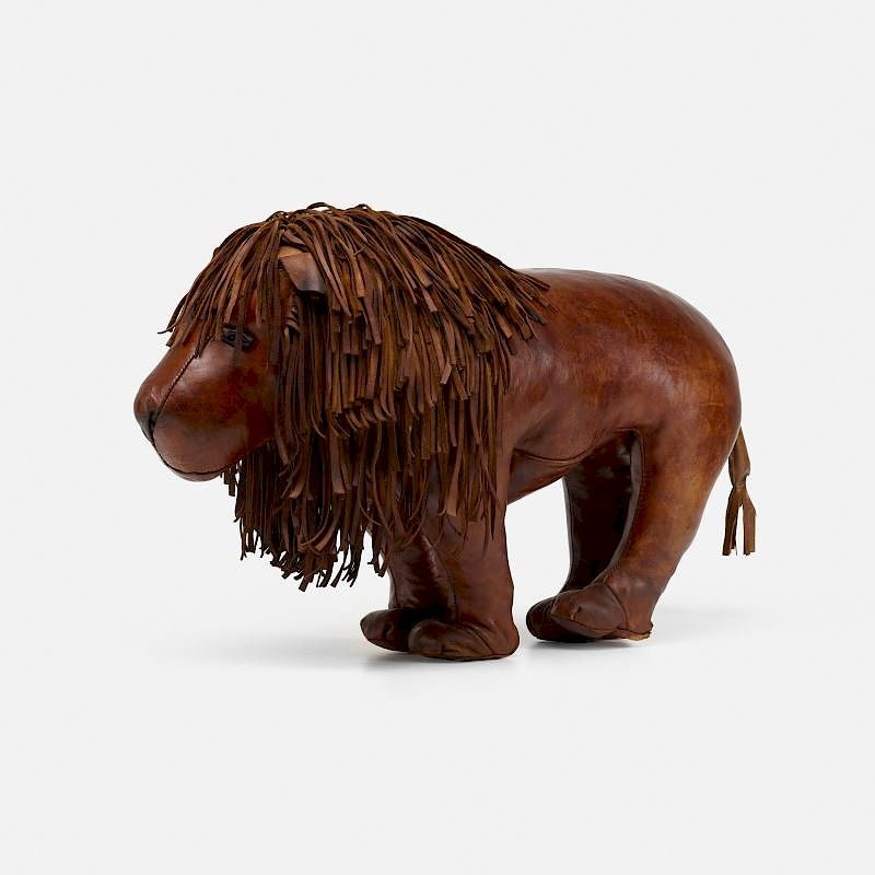 Appraisal: Omersa Company Rare lion ottoman Omersa Company Rare lion ottoman