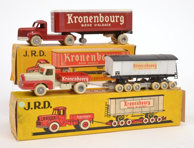 Appraisal: TWO JRD MODELS INCLUDING REF BERLIET ARTICULATED TRUCK AND TRAILER