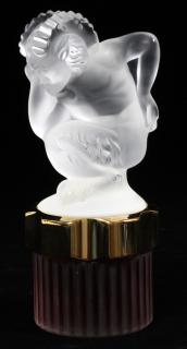 Appraisal: LALIQUE CRYSTAL FLACON PERFUME LALIQUE CRYSTAL FLACON PERFUME H LE