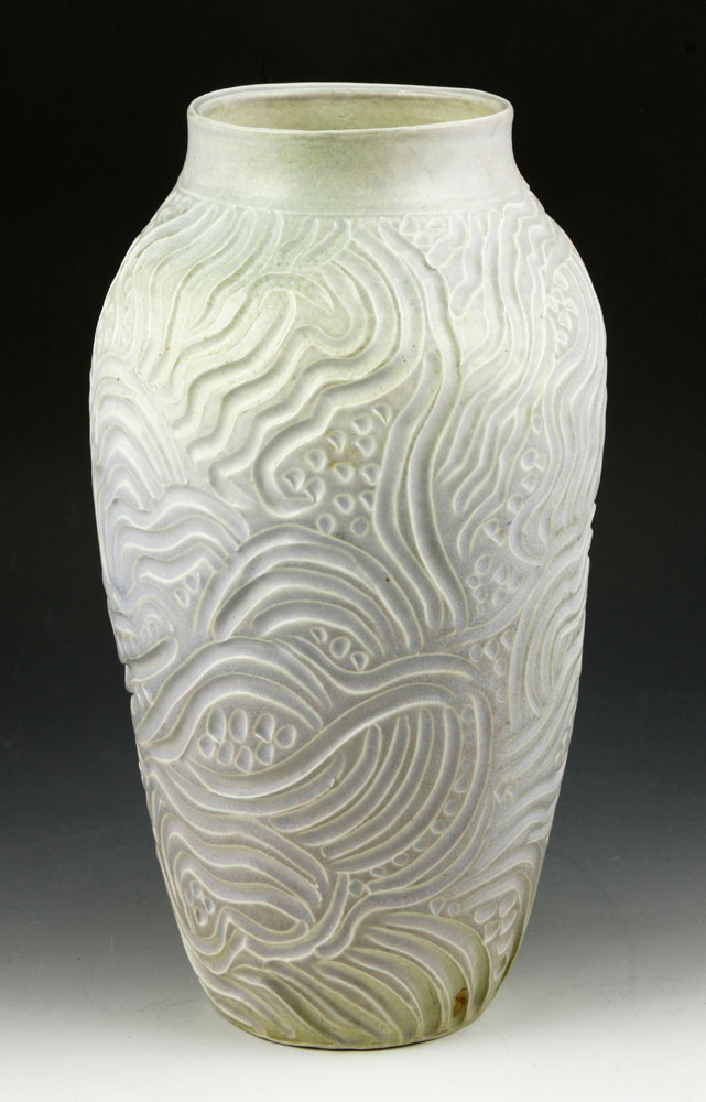 Appraisal: - Porcelain Studio Pottery Vase Studio pottery vase porcelain deeply