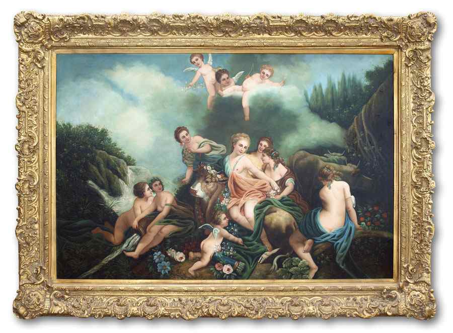 Appraisal: HUGE CONTEMPORARY O C Scene depicts ''The Rape of Europa''