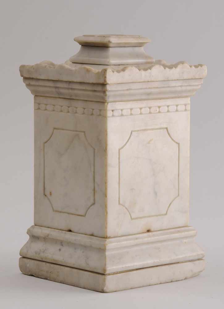 Appraisal: AMERICAN CARVED MARBLE MEMORIAL-FORM BANK Provenance Property from the Collection