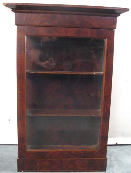 Appraisal: A Mahogany Hanging Display Cabinet having a molded cornice over