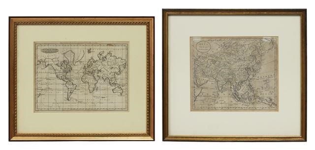 Appraisal: lot of Framed engravings on paper maps including General Chart