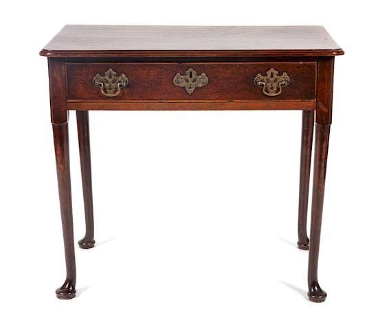 Appraisal: A Queen Anne Oak Writing Table Height x width x