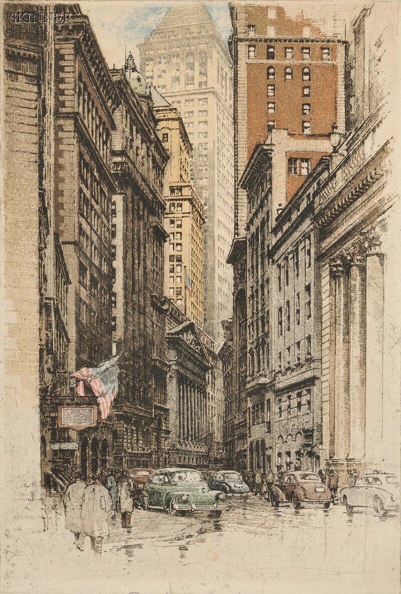 Appraisal: Robert Kasimir Austrian - Two Views New York Broad Street