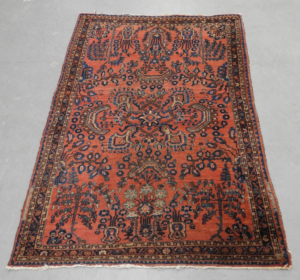 Appraisal: PERSIAN MIDDLE EASTERN SAROUK CARPET RUG Persia Circa Central red