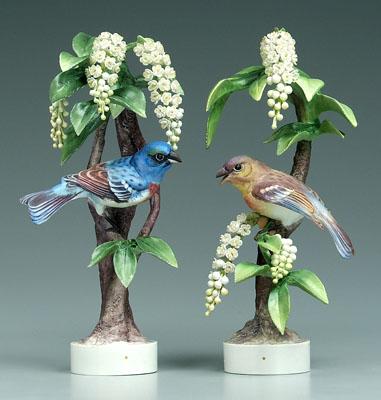 Appraisal: Two Doughty bird figurines male and female lazuli buntings with