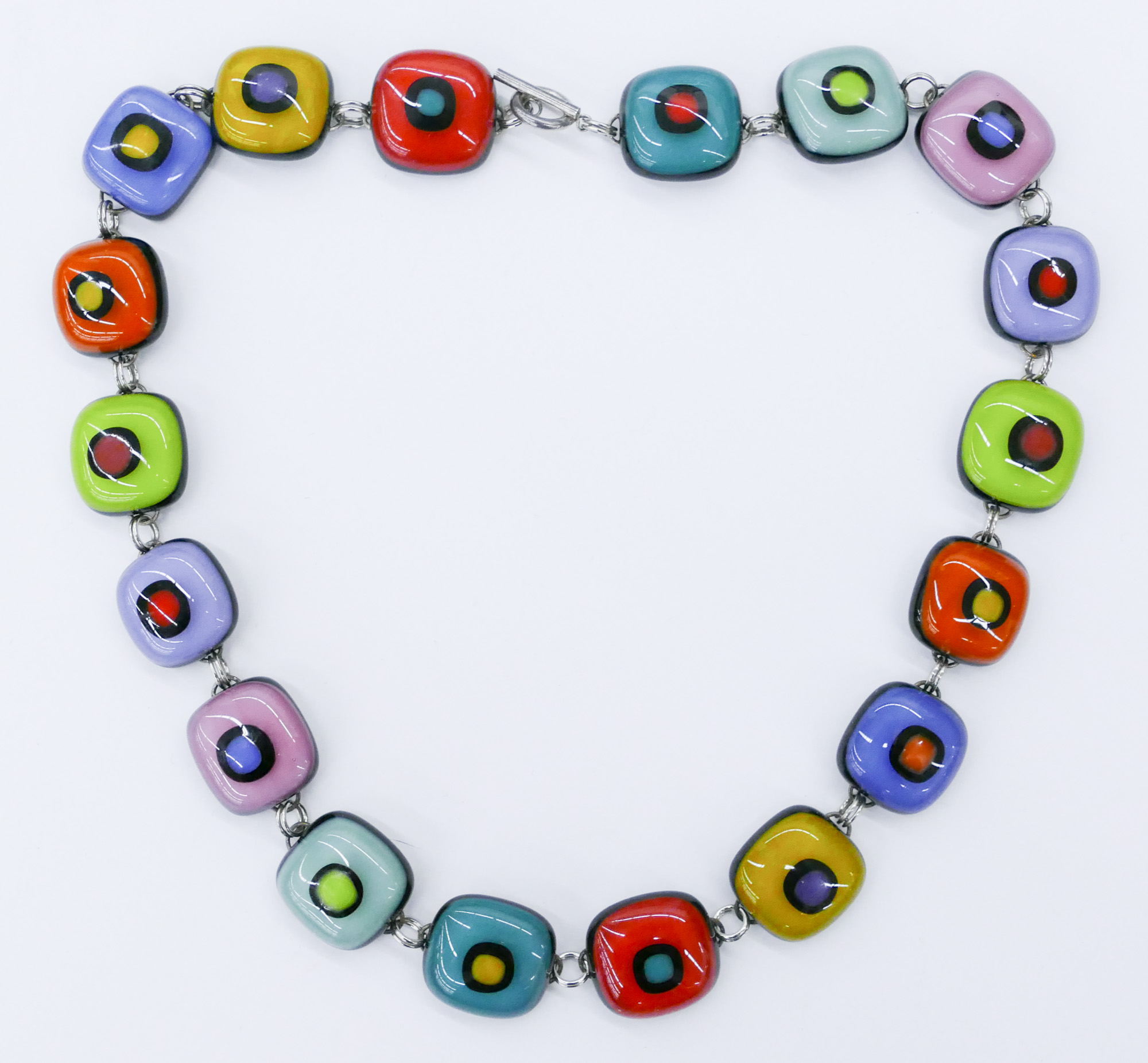 Appraisal: Ginger Kelly st Cent American Glass Eye Necklace '' Hand